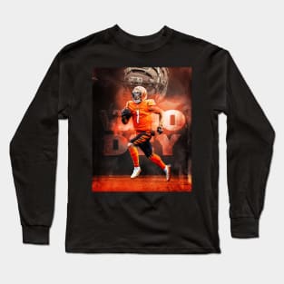 Ja'Marr Chase Cincinnati Who Dey Sports Art Long Sleeve T-Shirt